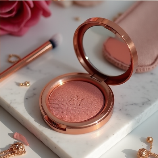Radiant Rose Gold Shimmer Blush